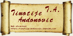 Timotije Andonović vizit kartica